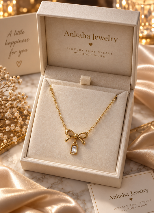 Bow Pendant Dainty Necklace