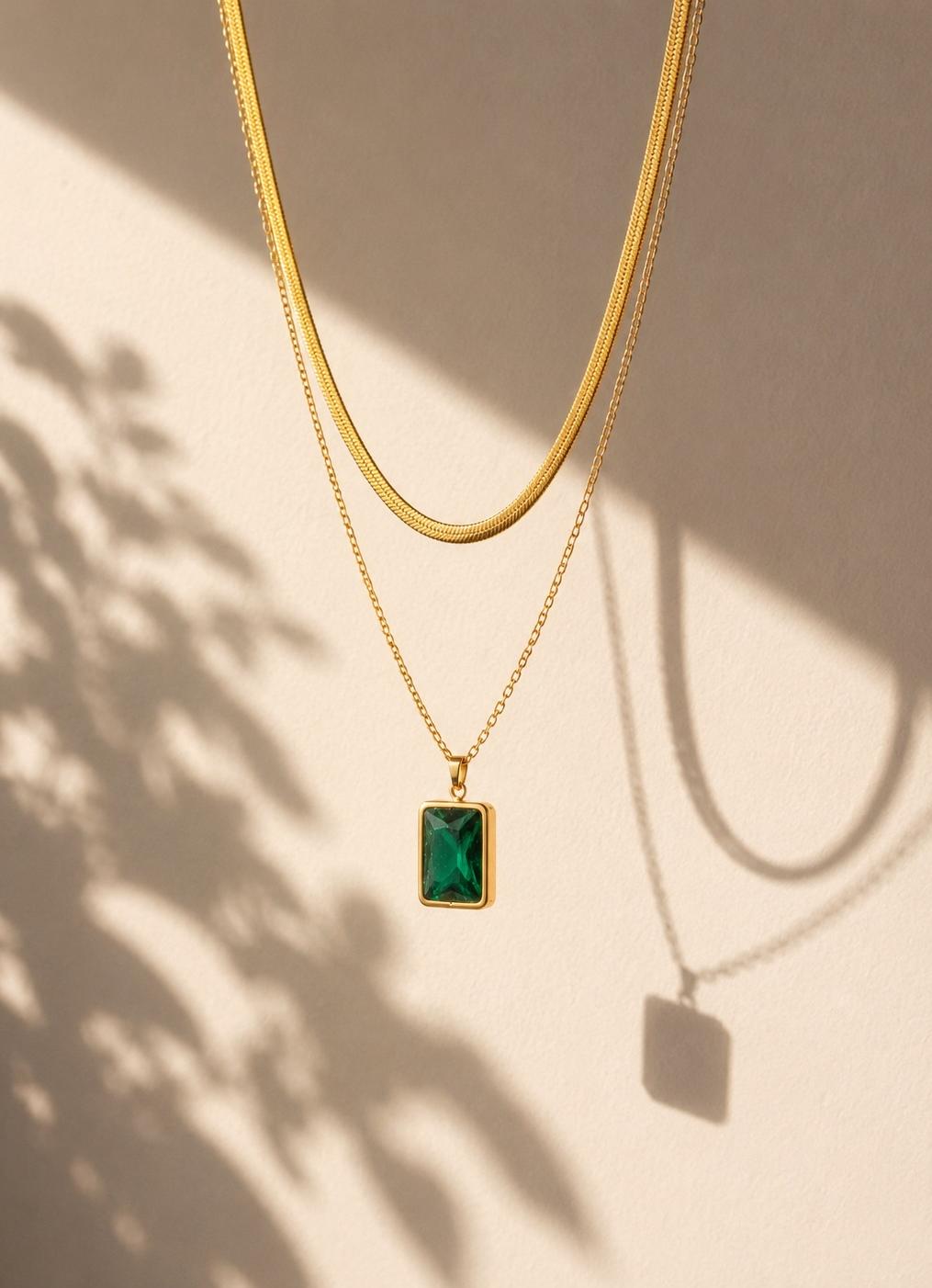 Emerald Green Layered Necklace