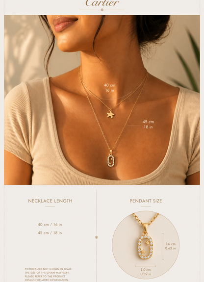 Layered Star Oval Necklace