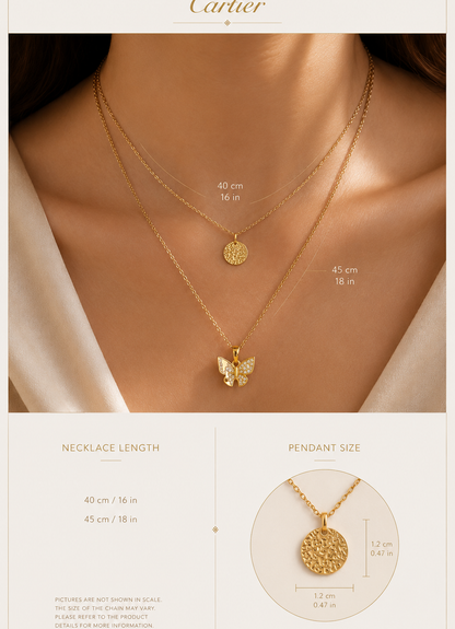 Butterfly Layered Pendant Necklace