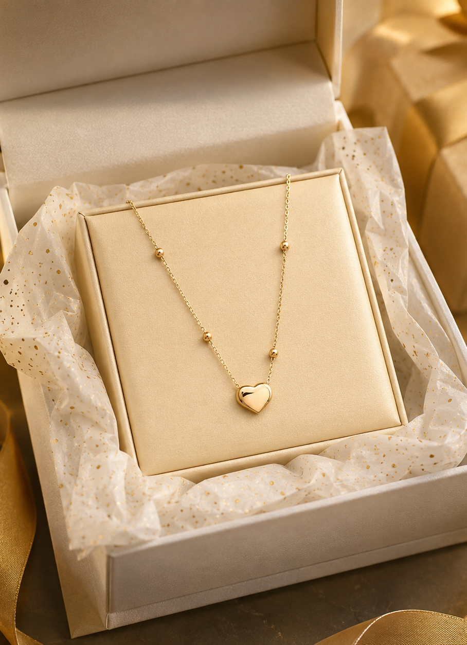 Dainty Heart Bead Necklace