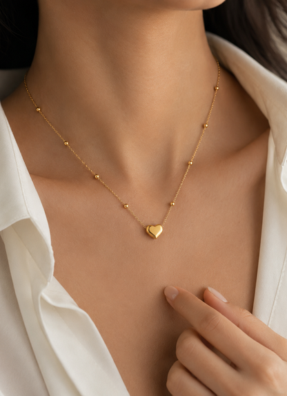 Dainty Heart Bead Necklace