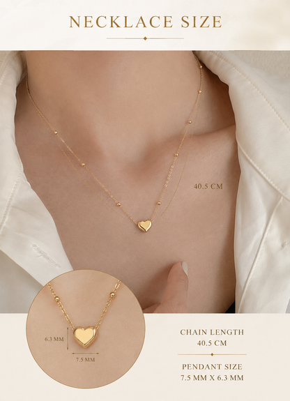Dainty Heart Bead Necklace