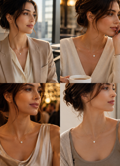 Dainty Solitaire Pendant Necklace