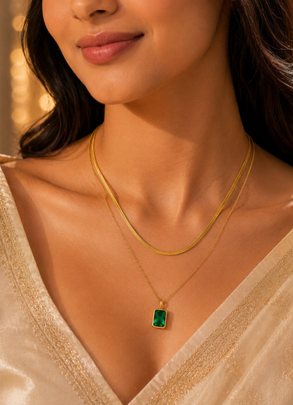 Emerald Green Layered Necklace