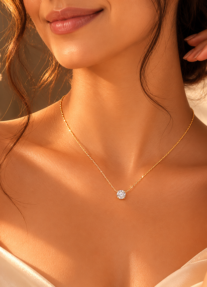 Dainty Solitaire Pendant Necklace