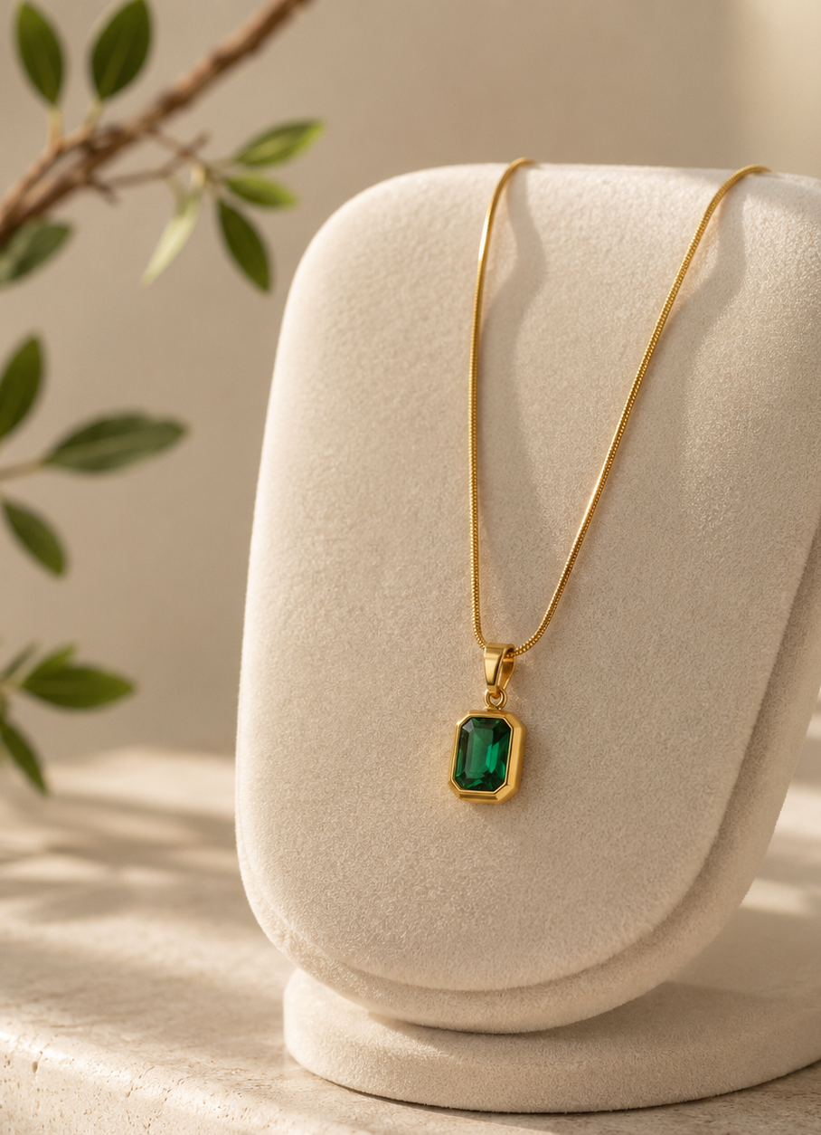 Emerald Green Stone Necklace