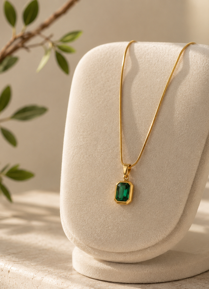 Emerald Green Stone Necklace