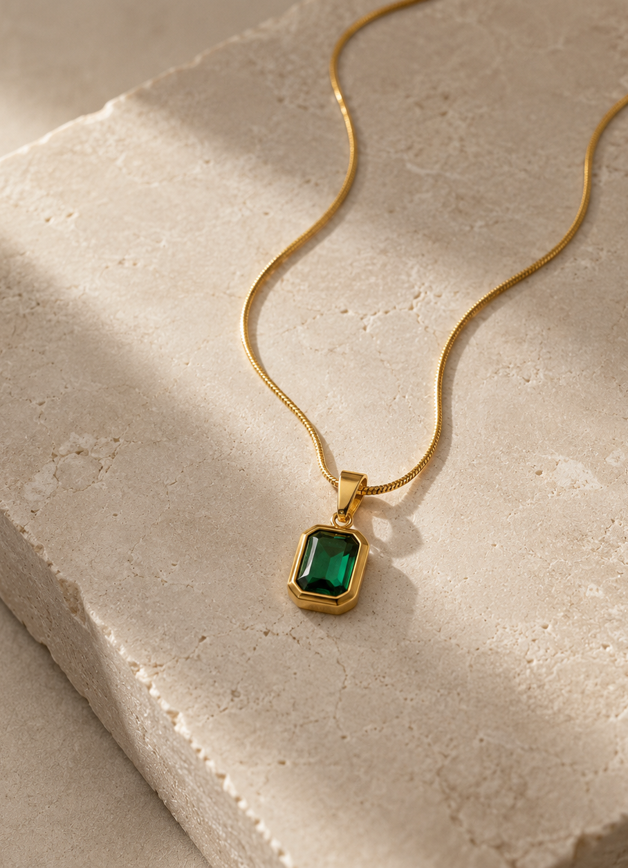 Emerald Green Stone Necklace