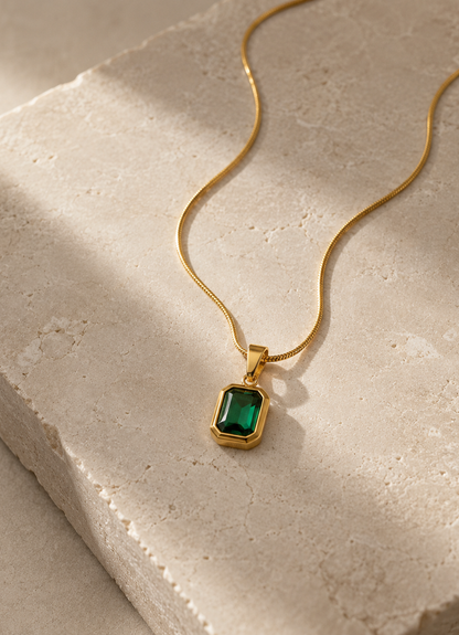 Emerald Green Stone Necklace