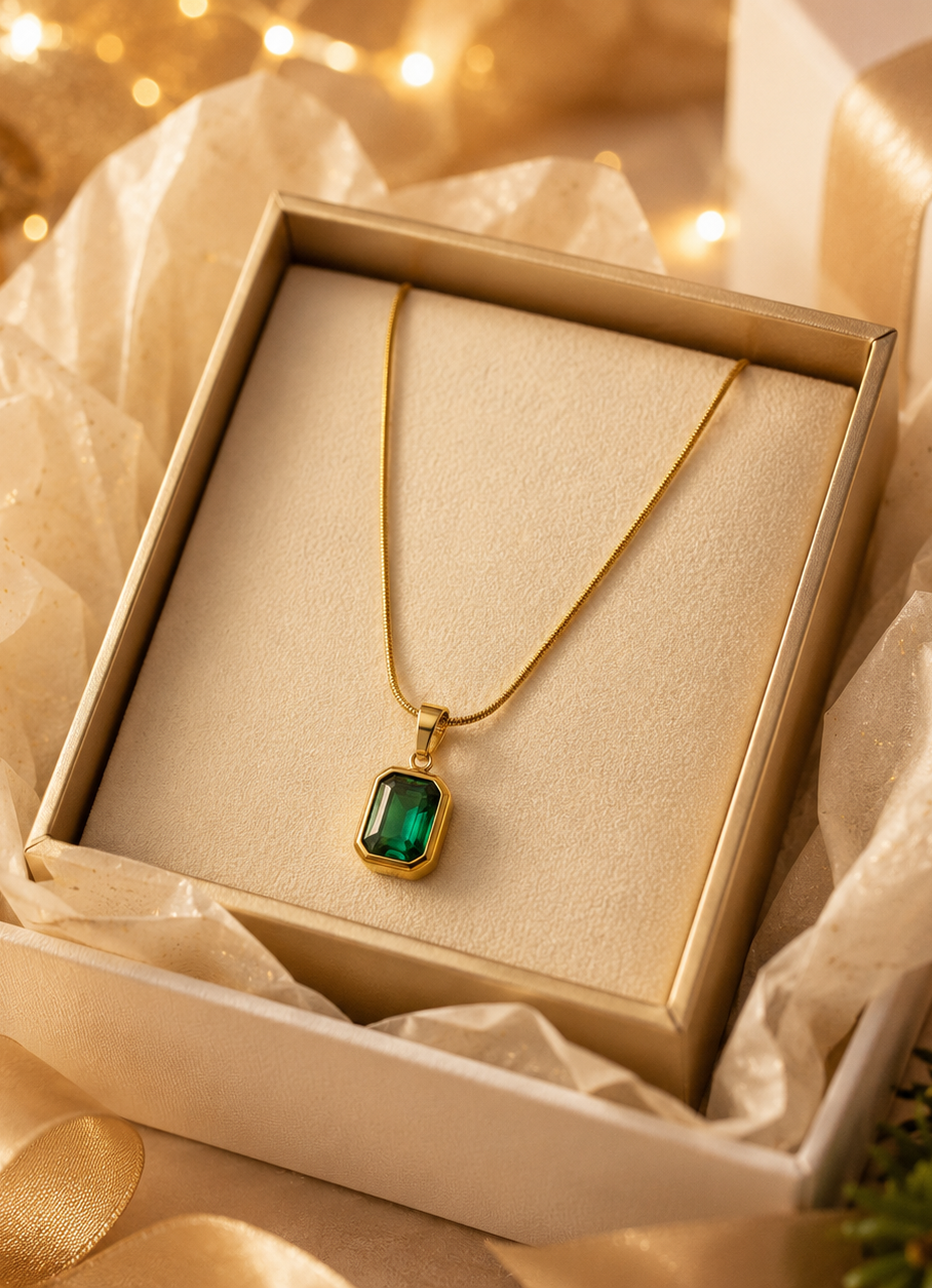 Emerald Green Stone Necklace