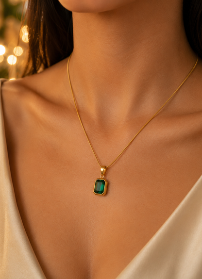 Emerald Green Stone Necklace