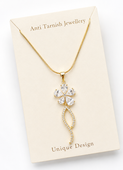 Crystal Flower Pendant Necklace
