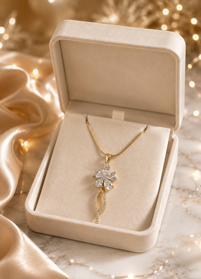 Crystal Flower Pendant Necklace