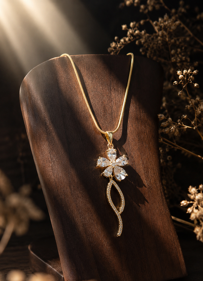 Crystal Flower Pendant Necklace