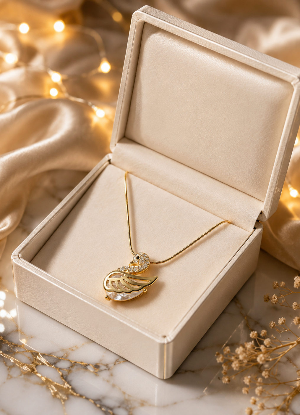 Elegant Swan Crystal Pendant Necklace