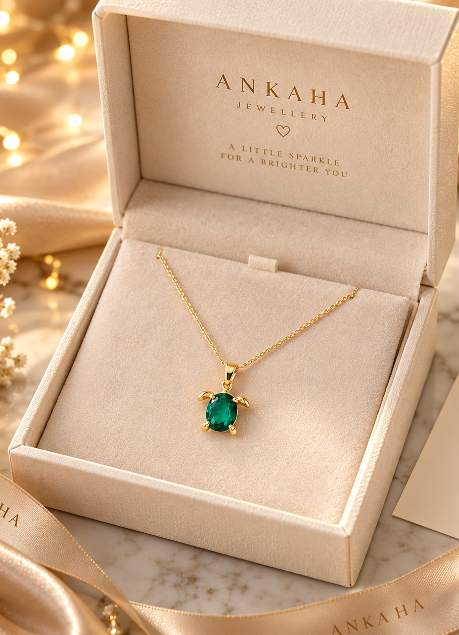 Green Turtle Pendant Necklace