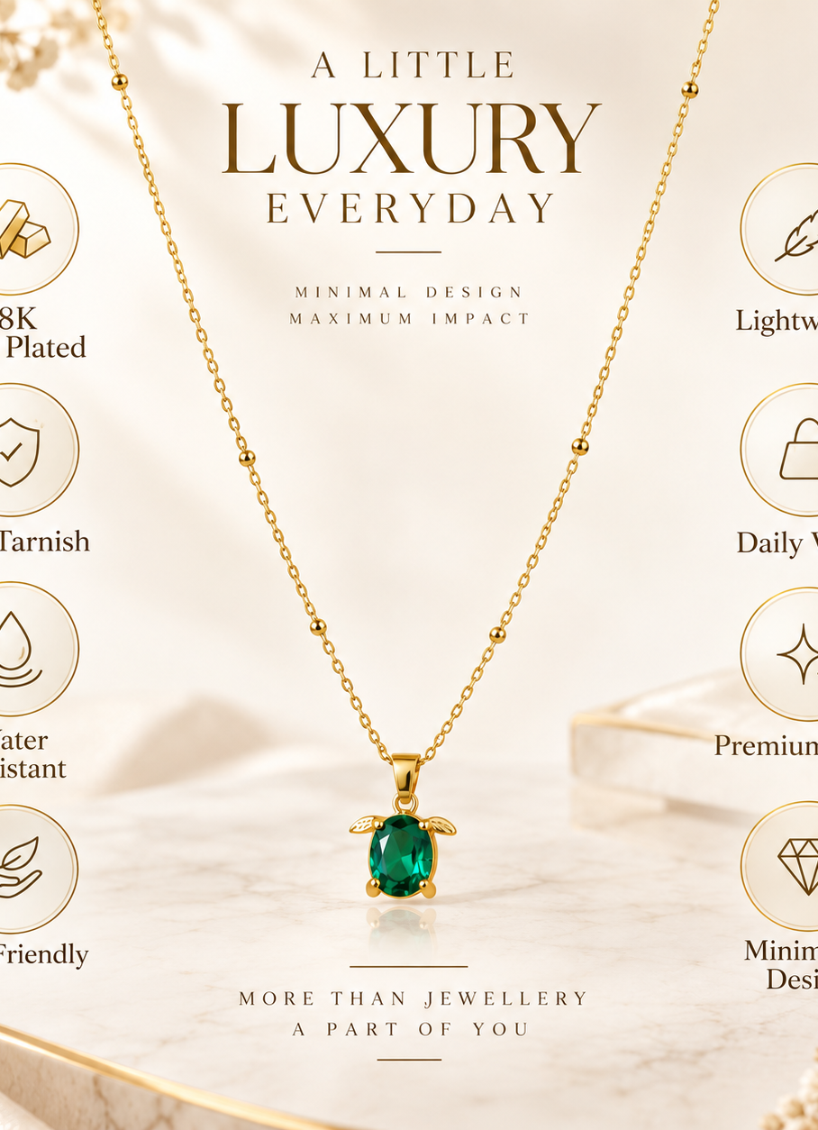 Green Turtle Pendant Necklace