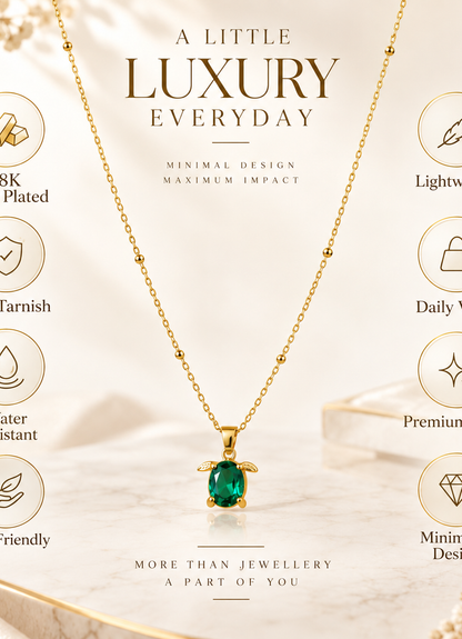 Green Turtle Pendant Necklace