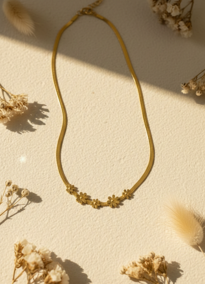 Dainty Gold Floral Necklace
