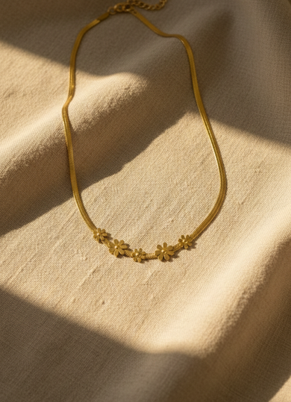 Dainty Gold Floral Necklace