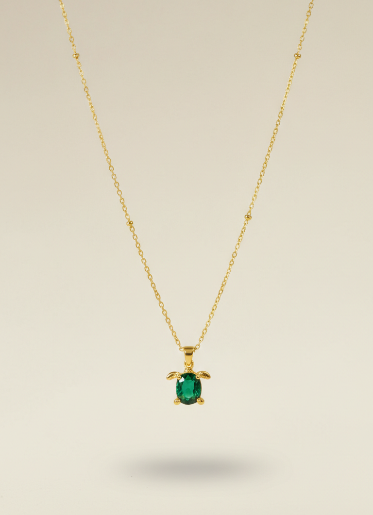 Green Turtle Pendant Necklace