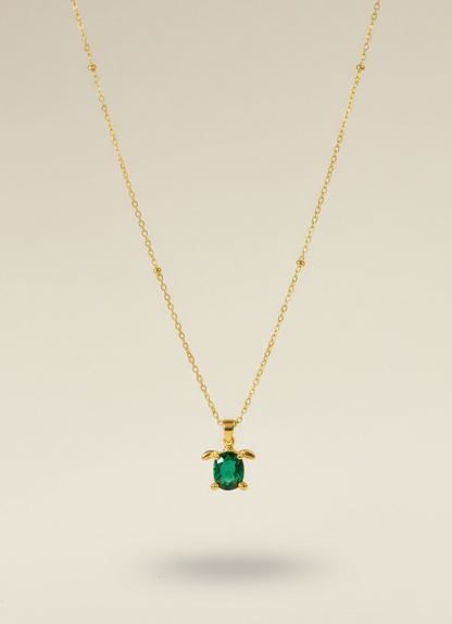 Green Turtle Pendant Necklace