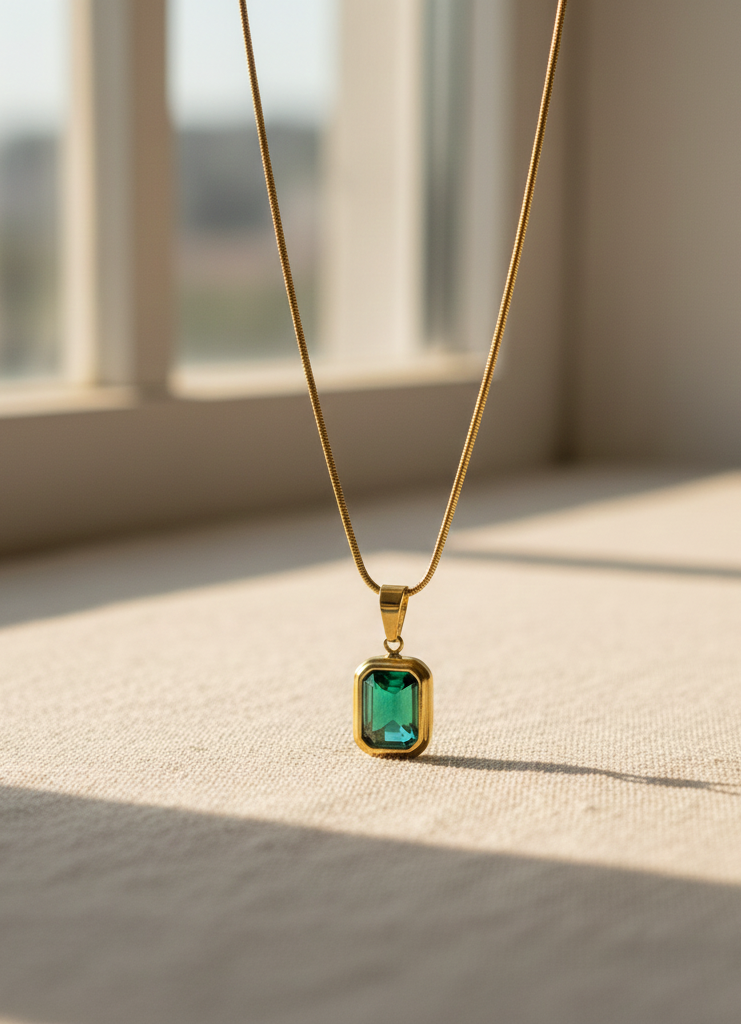 Emerald Green Stone Necklace