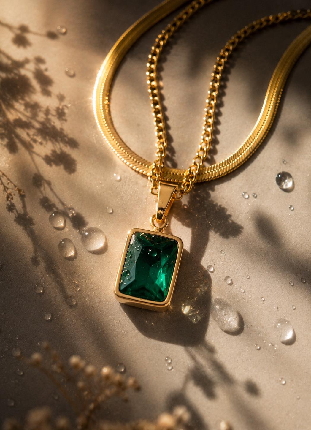 Emerald Green Layered Necklace