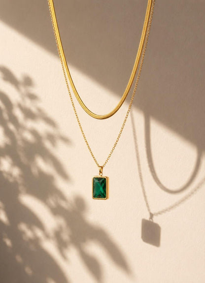 Emerald Green Layered Necklace