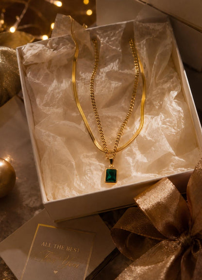Emerald Green Layered Necklace