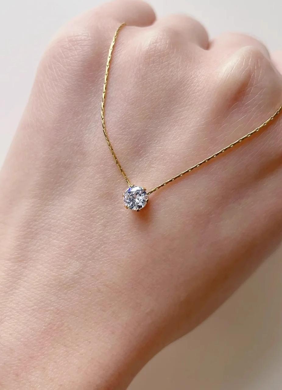 Dainty Solitaire Pendant Necklace