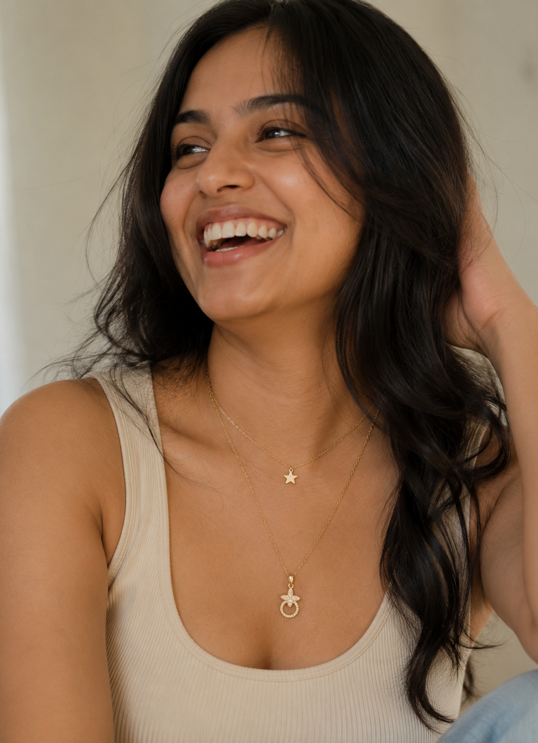 Layered Star & Floral Necklace