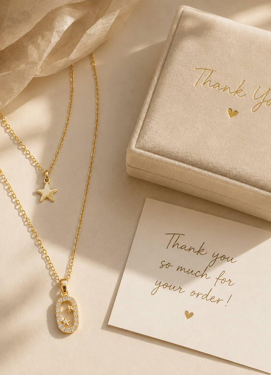 Layered Star Oval Necklace