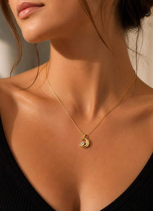Crescent Moon Pendant Necklace