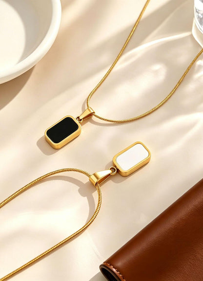 Reversible Black White Necklace