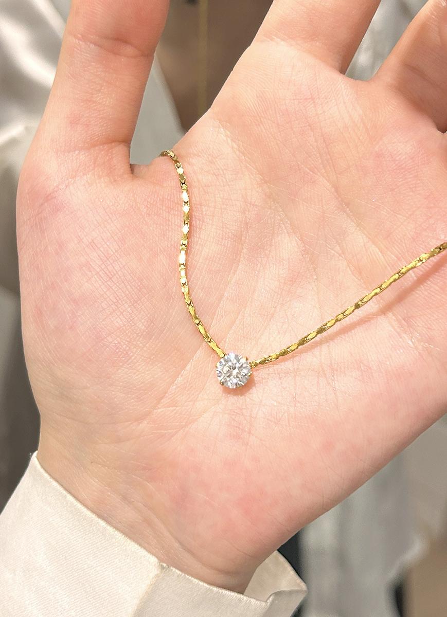 Dainty Solitaire Pendant Necklace