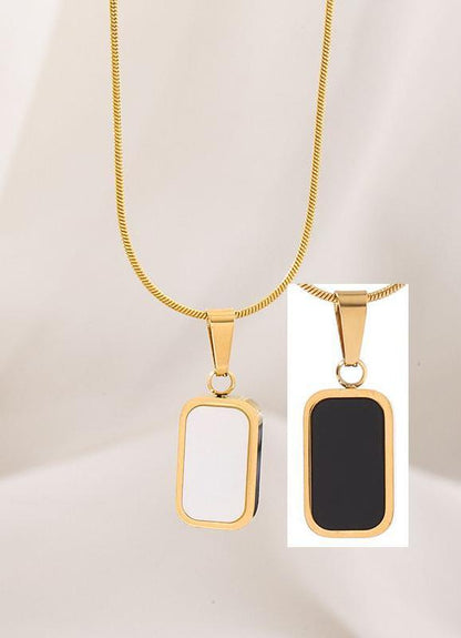 Reversible Black White Necklace